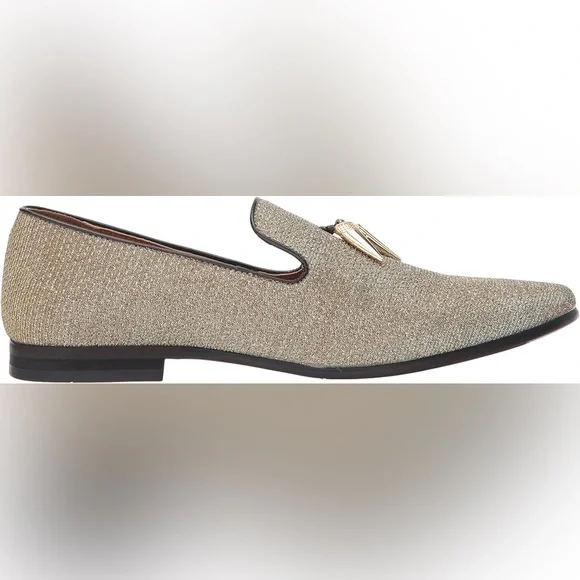 NEW Giorgio Brutini Collide Loafers two-toned Gold/Iridescent Sz 12
